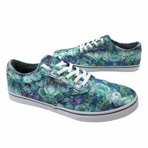 Vans Floral Flower Fashion Low Sneakers Women's Size 7.5 Blue Green 500714
